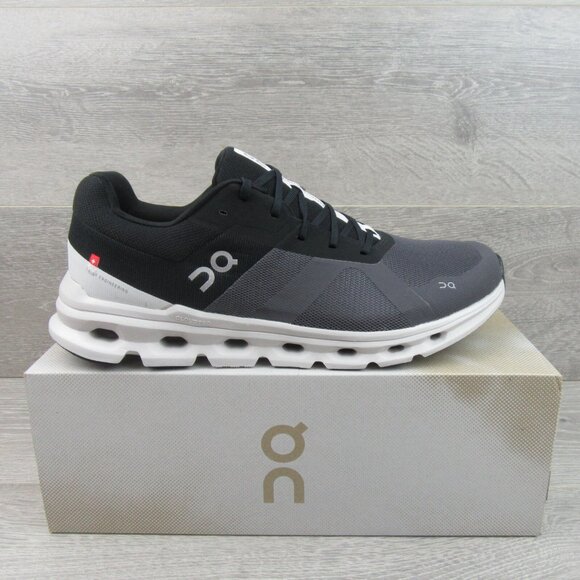 ON Cloudrunner Athletic Running Shoes Mens Size 12.5 Black White NEW #46.99017 - Picture 2 of 16